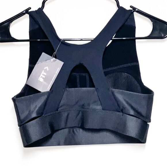 NWT I Fit Black Workout Training Studio Bra Womens Sz S/M - Picture 3 of 3